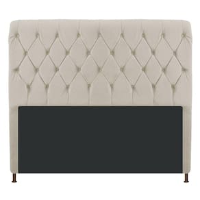 Cabeceira Cristal 140 Cm Casal Com Capitonê Suede Bege
