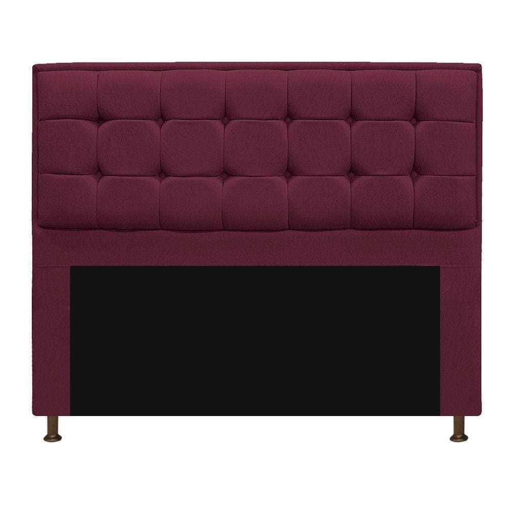 Cabeceira Copenhague 195 Cm King Size Suede Bordô