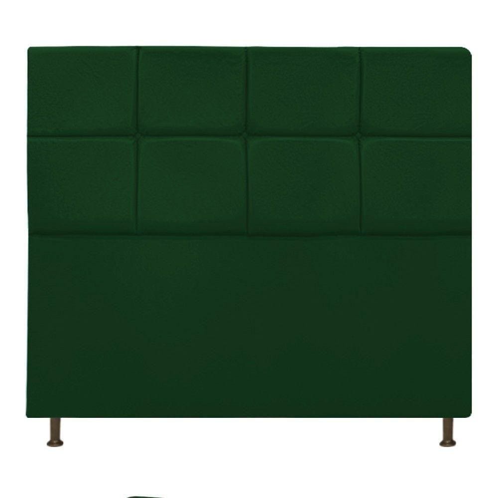 Cabeceira Damares 140 Cm Casal Com Botonê Suede Verde