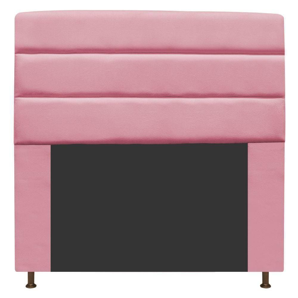 Cabeceira Turim 140 Cm Casal Suede Rosa Bebê