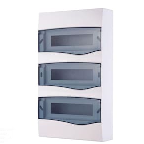 Quadro de Distribuição de Sobrepor 36 DIN ou 24 NEMA Tramontina com Porta Transparente Tramontina