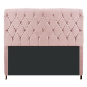Cabeceira Cristal 140 Cm Casal Com Capitonê Suede Rosê