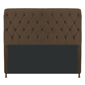 Cabeceira Cristal 140 Cm Casal Com Capitonê Suede Marrom