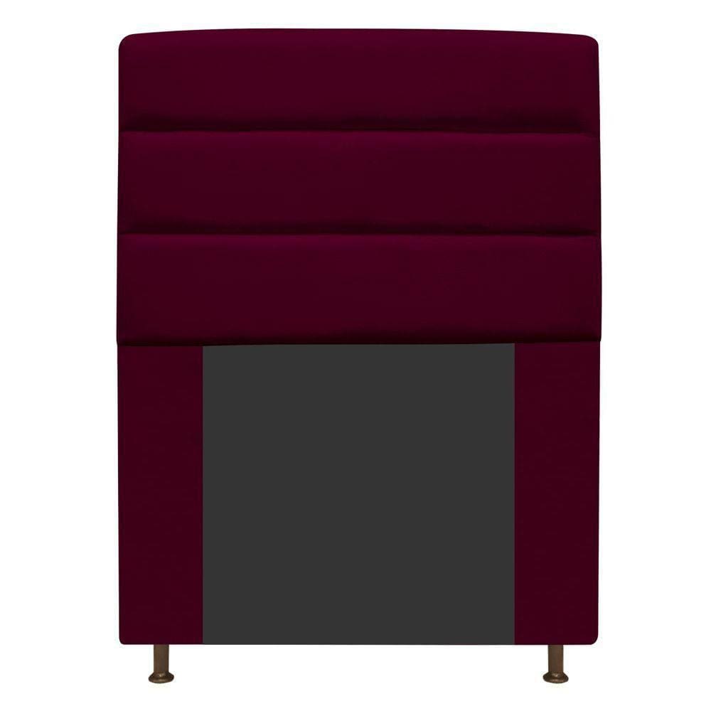 Cabeceira Turim 90 Cm Solteiro Suede Bordô