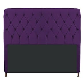 Cabeceira Cristal 160 Cm Queen Size Com Capitonê Suede Roxo
