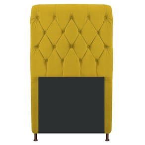 Cabeceira Cristal 100 Cm Solteiro Com Capitonê Suede Amarelo