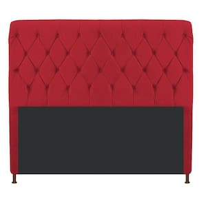 Cabeceira Cristal 160 Cm Queen Size Com Capitonê Suede Vermelho