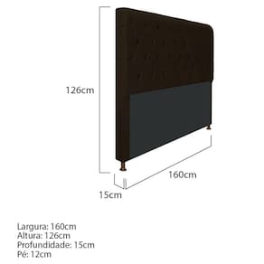 Cabeceira Cristal 160 Cm Queen Size Capitonê Corano Marrom