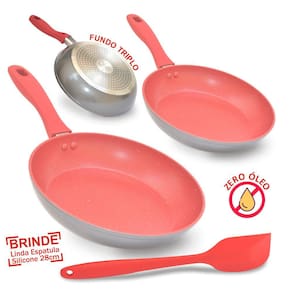 Conjunto Kit Frigideiras Panelas Grande Antiaderente Ceramica