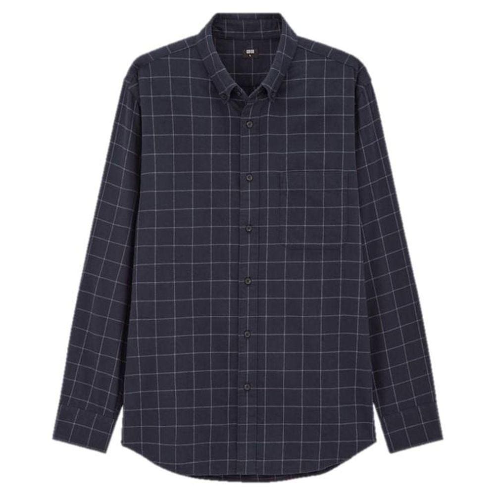 Camisa Flanelada Xadrez Uniqlo Extra GG Azul