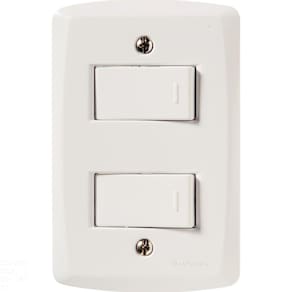 Conjunto 4x2 com 2 Interruptores Simples 10 A 250 V Tramontina Lux2 Branco Tramontina