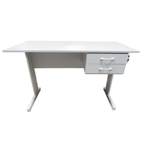 Mesa de Escritório Slim 1,20 x 0,60 com 2 Gavetas Branco