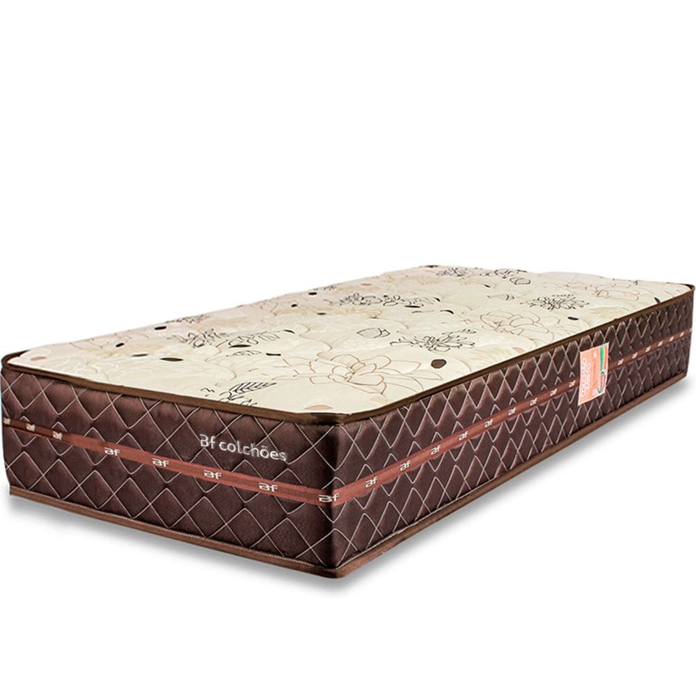 Colchão Solteiro Ortopédico Firme Espuma D33 Antialérgico Certificado Bege 88x188x24cm - BF Colchoes