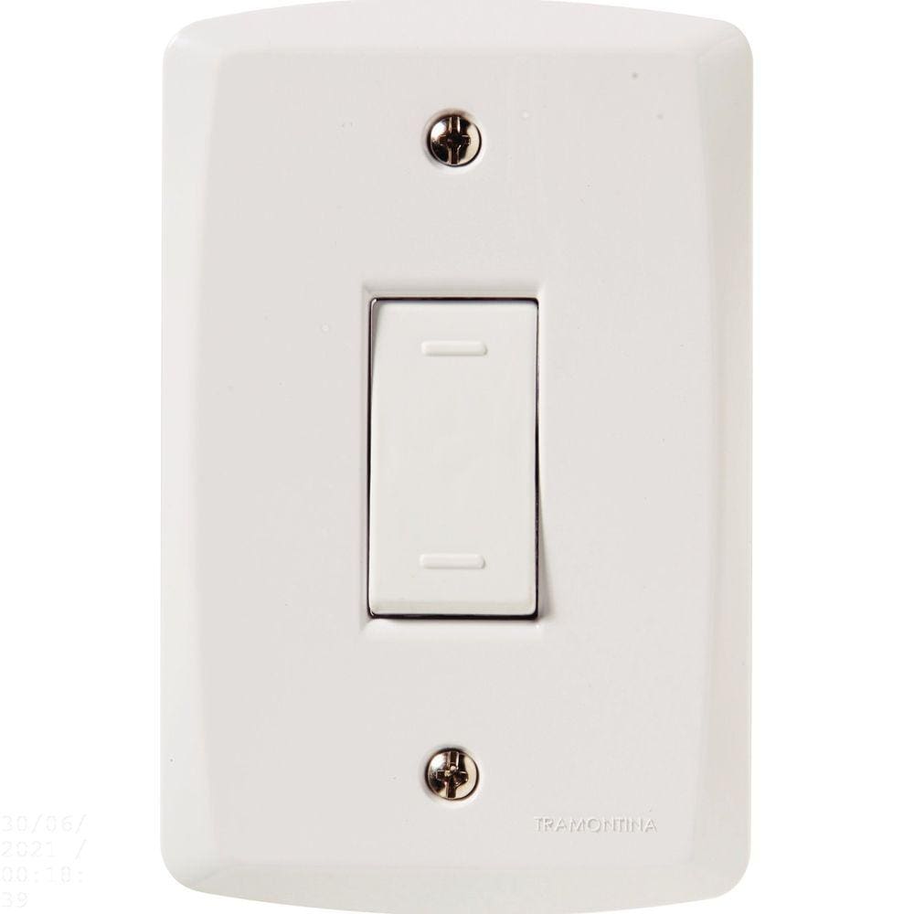 Conjunto 4x2 com 1 Interruptor Paralel 10 A 250 V Tramontina Lux2 Branco
