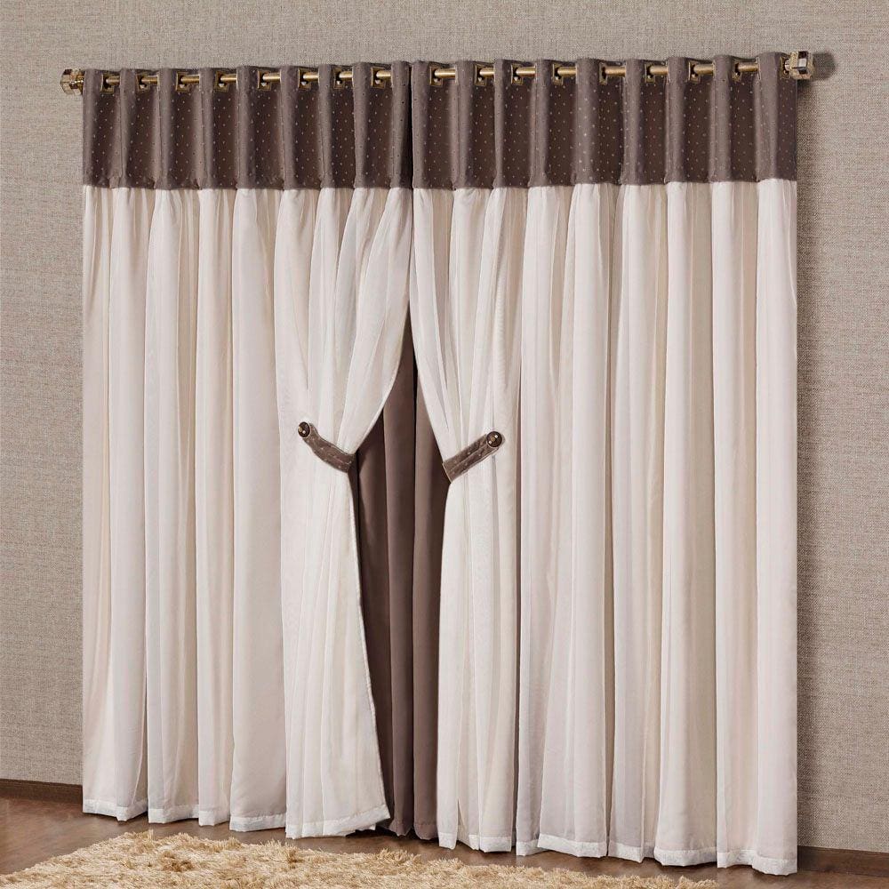 Cortina Marrocos 2 Mts Sala Quarto Blackout para Varão - Tabaco