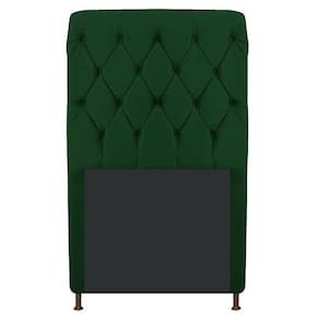 Cabeceira Cristal 100 Cm Solteiro Com Capitonê Suede Verde