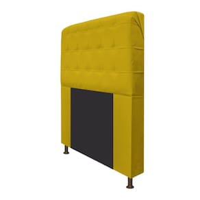 Cabeceira Dama 160 Cm Queen Size Com Botonê Suede Amarelo