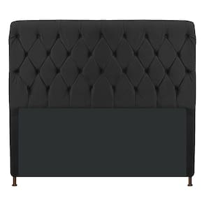 Cabeceira Cristal 195 Cm King Size Com Capitonê Suede Preto