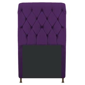 Cabeceira Cristal 100 Cm Solteiro Com Capitonê Suede Roxo