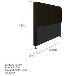 Cabeceira Cristal 195 Cm King Size Com Capitonê Corano Marrom