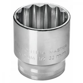 Soquete Estriado 21 Mm Encaixe 1/2´´ com Acabamento Cromado