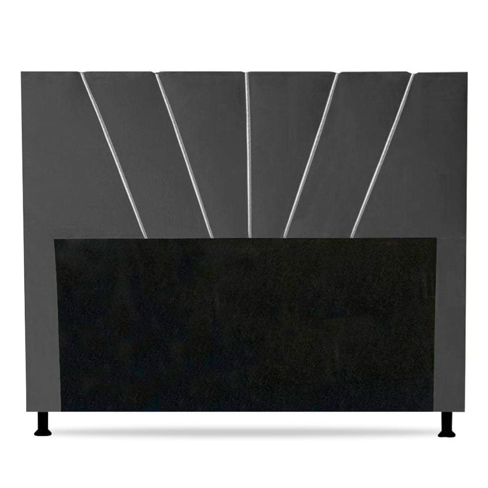 Cabeceira Cama Box Casal King Size Dallas 195cm Veludo Cinza - Abmaza