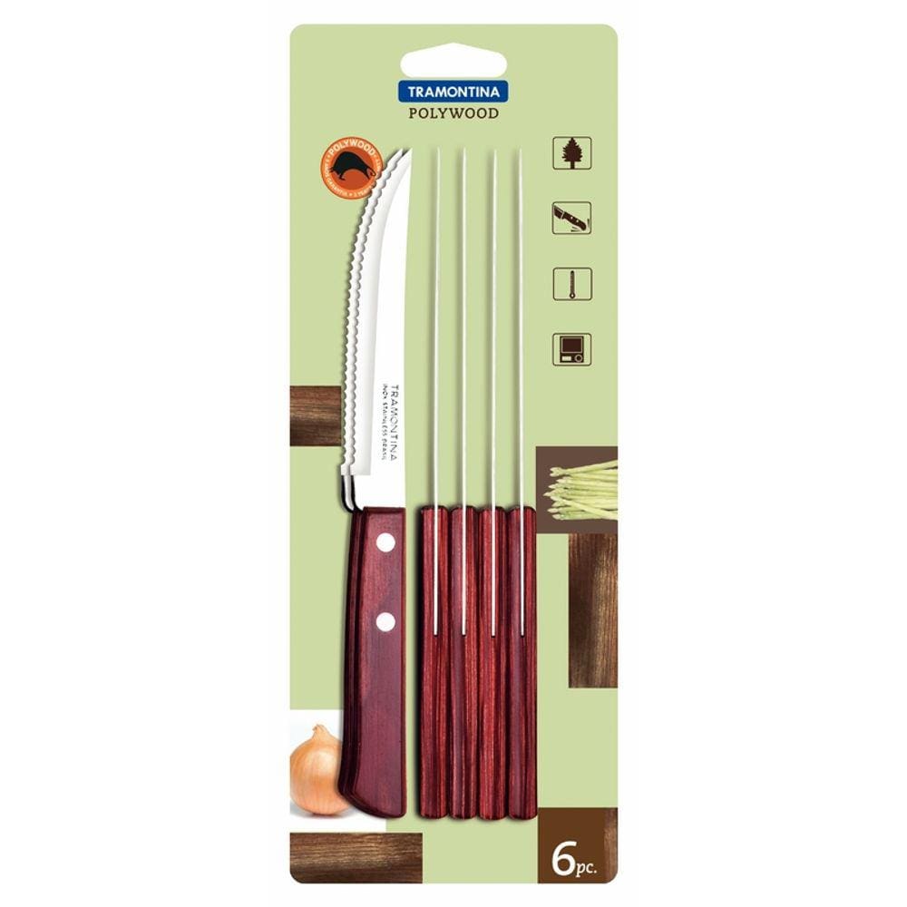 Conjunto Facas Churrasco 6 Peças Polywood Tramontina 21100675