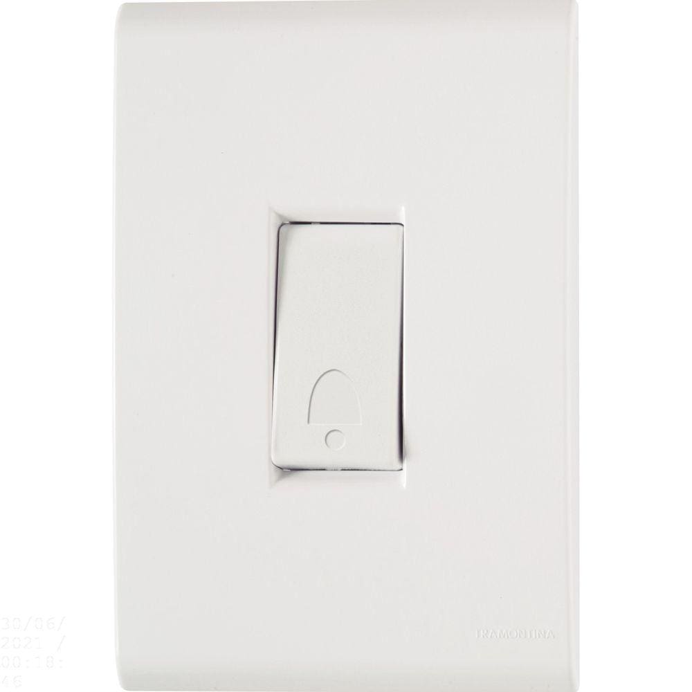 Conjunto 4x2 com 1 Pulsador Campainha Tramontina Liz 10 A 250 V Branco Tramontina
