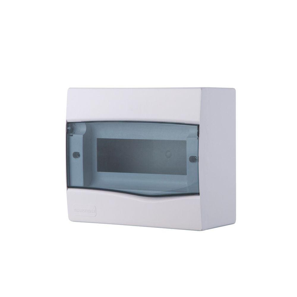 Quadro de Distribuição de Sobrepor 9 DIN ou 6 NEMA Tramontina com Porta Transparente Tramontina