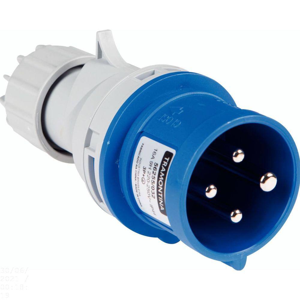 Plugue Móvel Industrial 3P+T 16 A 220-250 Vca 9 H Tramontina Tramontina