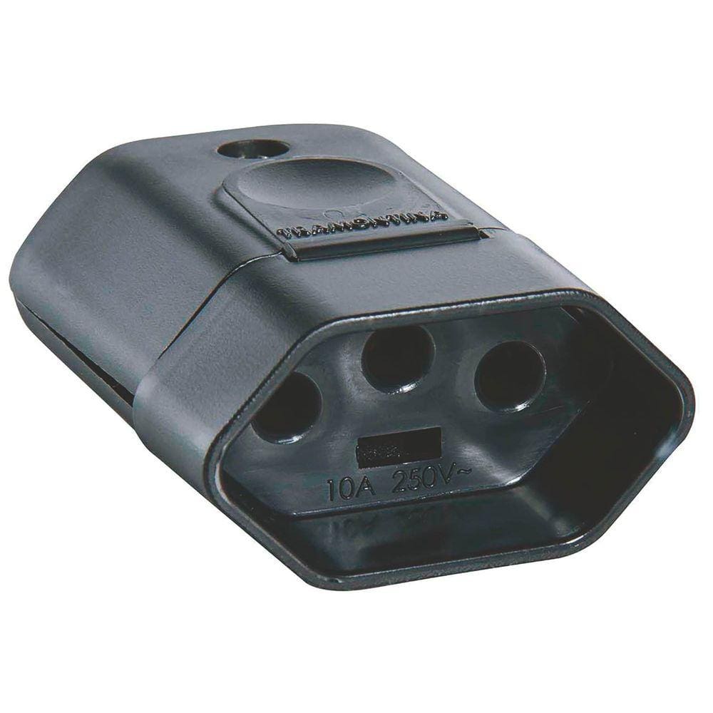 Plugue Fêmea 2P+T 250 V 10 A Tramontina Preto Tramontina