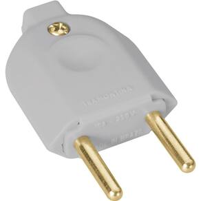 Plugue macho 2P 10A 250V~ cor cinza Tramontina