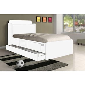 Cama Tamires Solteiro 0,88cm com Auxiliar Branco - Cambel