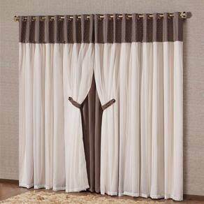 Cortina Marrocos 3 Mts Sala Quarto Blackout para Varão - Tabaco
