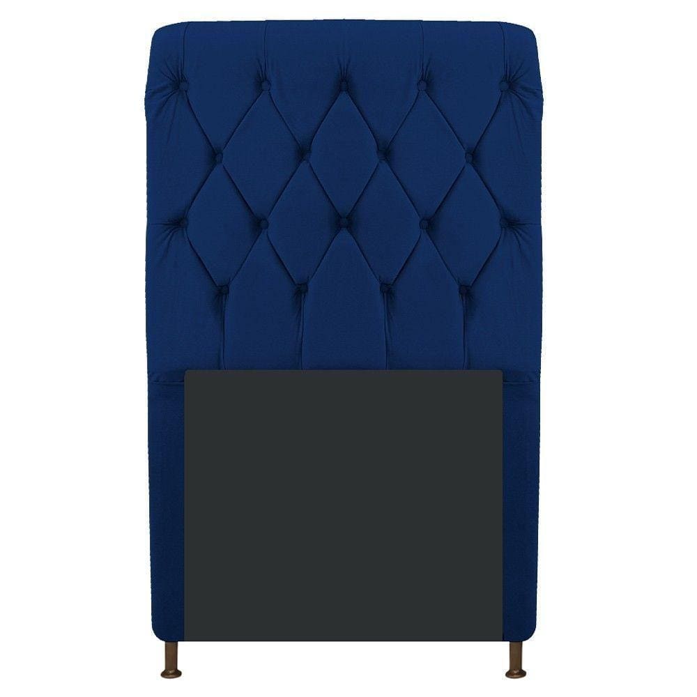 Cabeceira Cristal 100Cm Solteiro Capitonê Suede Azul Marinho