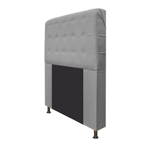 Cabeceira Dama 90 Cm Solteiro Com Botonê Suede Cinza