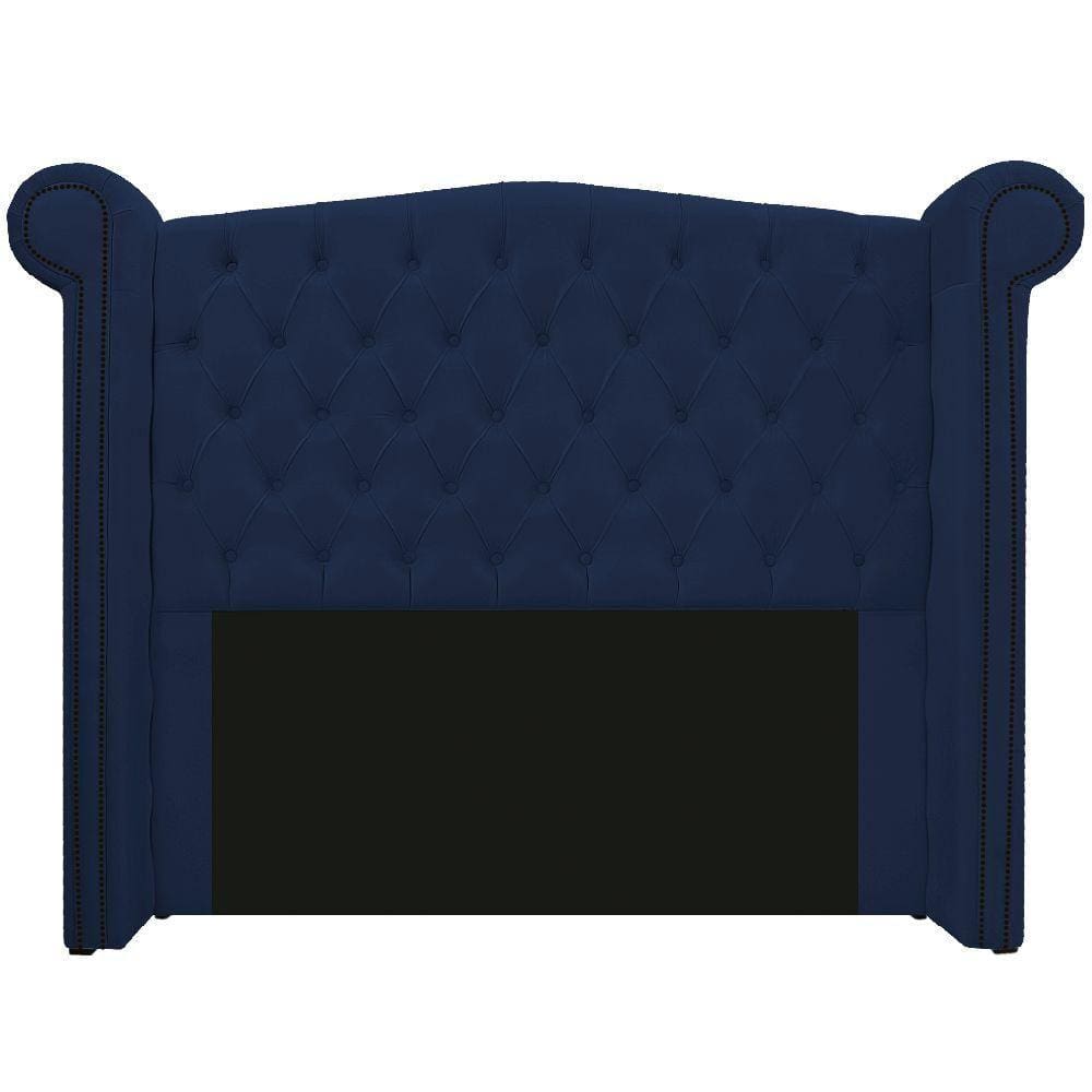 Cabeceira Veneza 140 Cm Casal Suede Azul Marinho