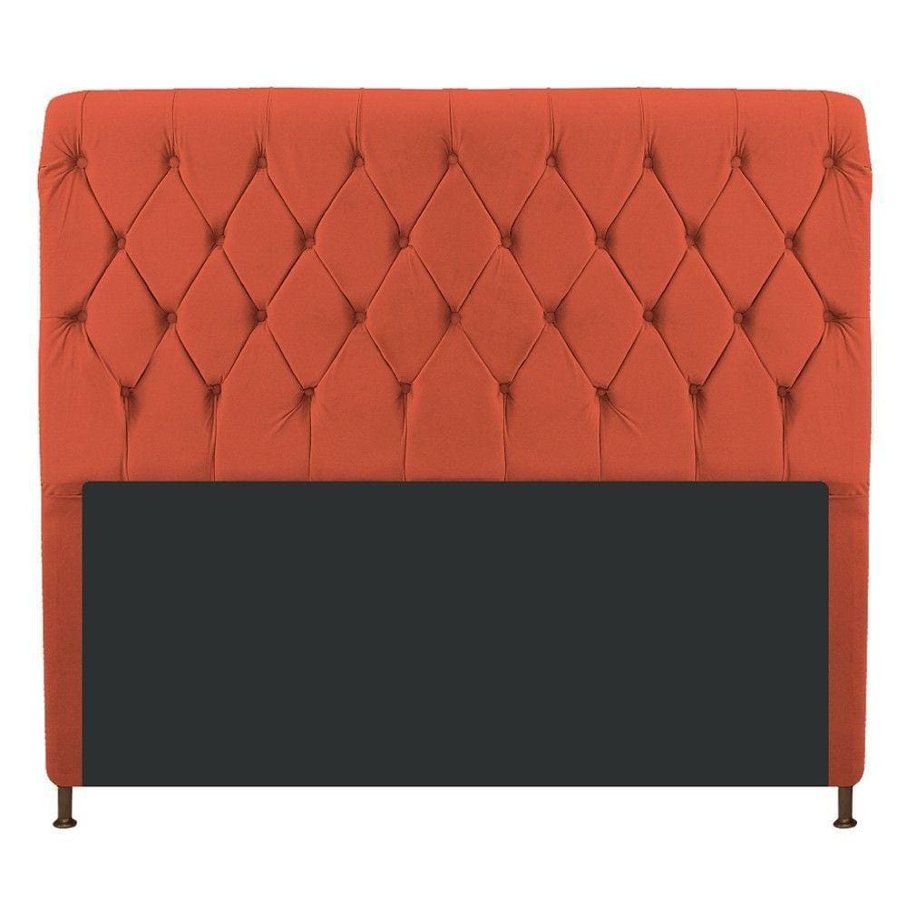 Cabeceira Cristal 195 Cm King Size Capitonê Suede Terracota