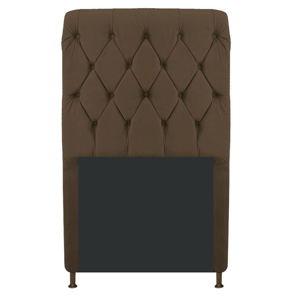 Cabeceira Cristal 90 Cm Solteiro Com Capitonê Suede Marrom