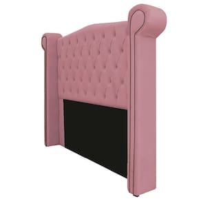 Cabeceira Estofada Veneza 140 Cm Casal Suede Rosa Bebê