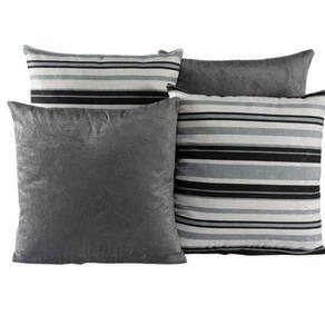 Kit 4 Almofadas Jacquard Decorativas 40X40 Cinza - 006
