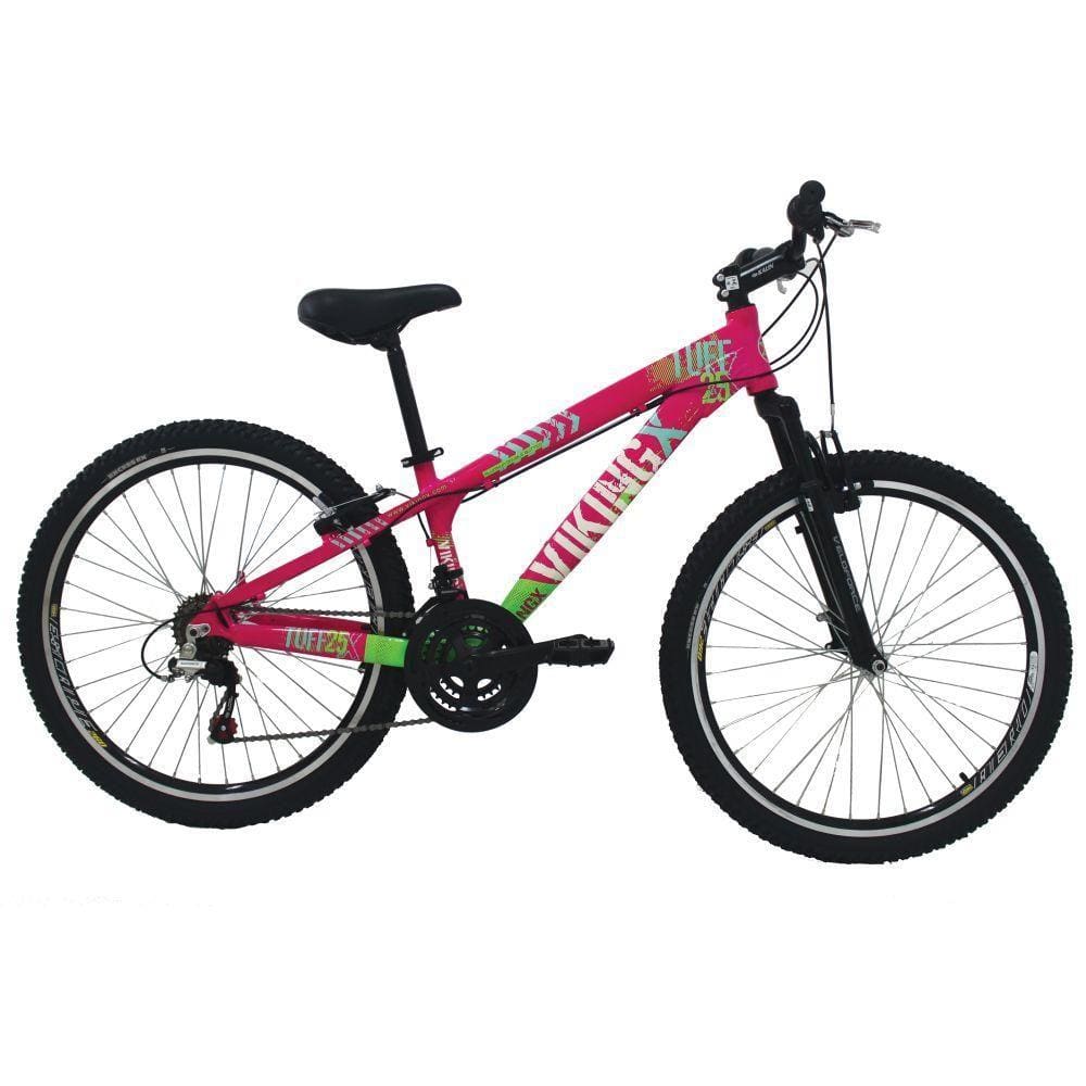 Bicicleta Freeride Aro 26 21 Vel Rosa/Verde VikingX TUFF25