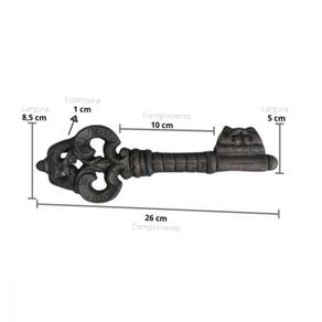 Chave Decorativa Rústica Antiga Enfeite Em Ferro Nº 02 26Cm