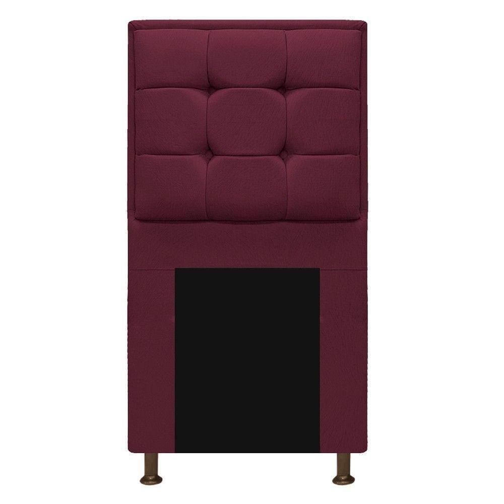Cabeceira Copenhague 90 Cm Solteiro Suede Bordô