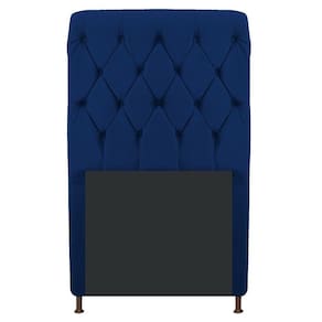 Cabeceira Cristal 90 Cm Solteiro Capitonê Suede Azul Marinho