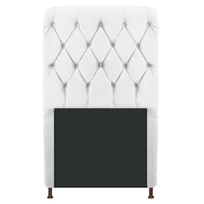 Cabeceira Cristal 90 Cm Solteiro Com Capitonê Suede Branco