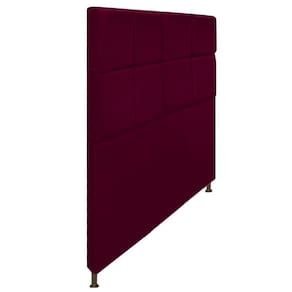 Cabeceira Damares 160 Cm Queen Size Com Botonê Suede Bordô