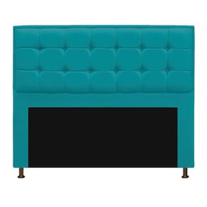 Cabeceira Copenhague 195 Cm King Size Suede Azul Turquesa