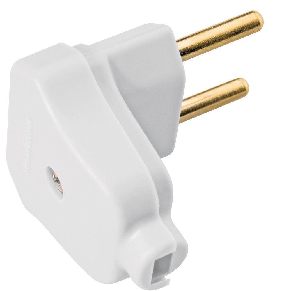 Plugue Angular 2P 10 A 250 V Branco Tramontina Tramontina