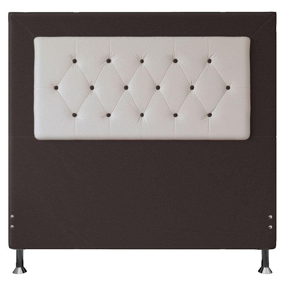 Cabeceira Casal 1,40m Havana Suede Branco Marrom